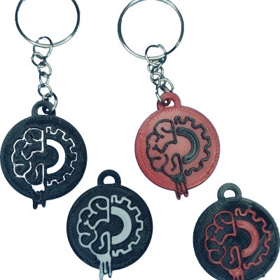 Distintos modelos de llaveros en varios colores